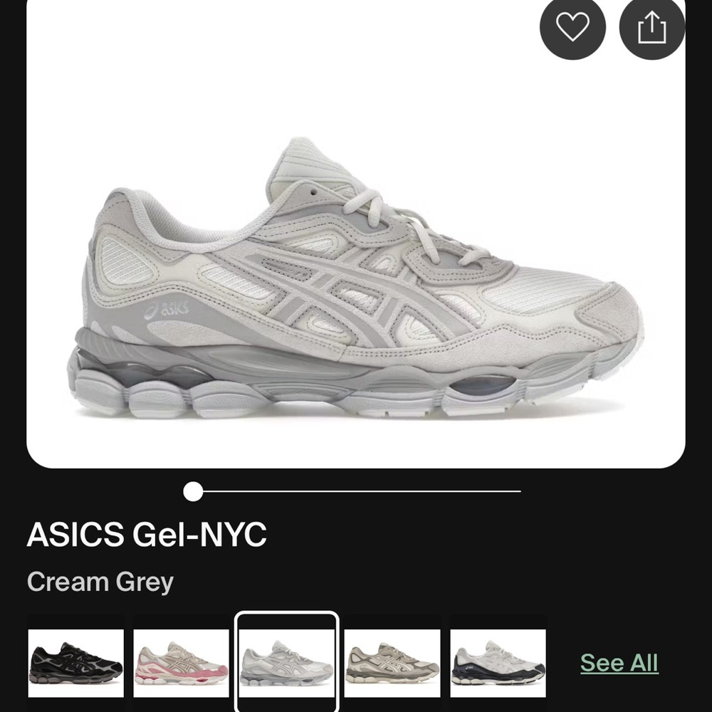ASICS  Gel-NYC Cream/Cloud Grey Sneakers